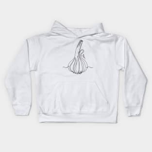 Continuous Line Garlic! Kids Hoodie